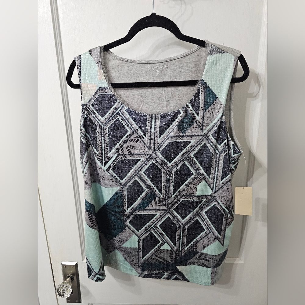 NWT Cold Water Creek Sequin Knit Tank Size XL/16